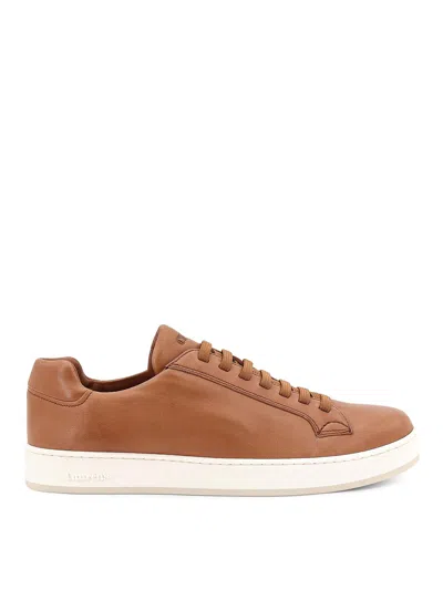 Church's Ludlow2 Leather Trainers With Engraved Logo In Brown