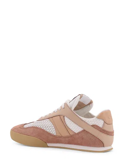 Chloé Kick Low-top Leather Sneakers With Mesh Inserts