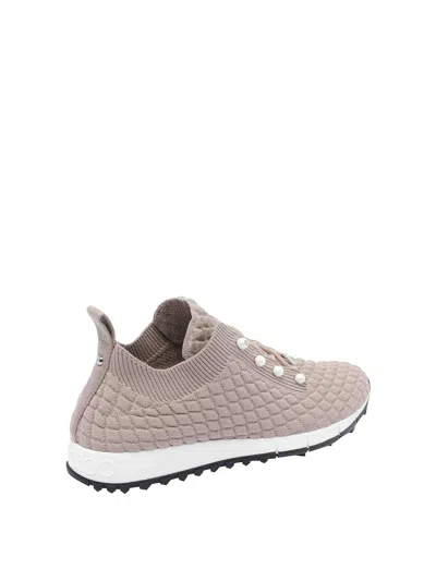 Jimmy Choo Veles Textured Knit Trainers In X Stone