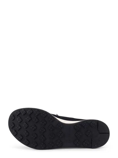 Kiton Low-top Sneakers In Mesh With Suede Profiles In Black