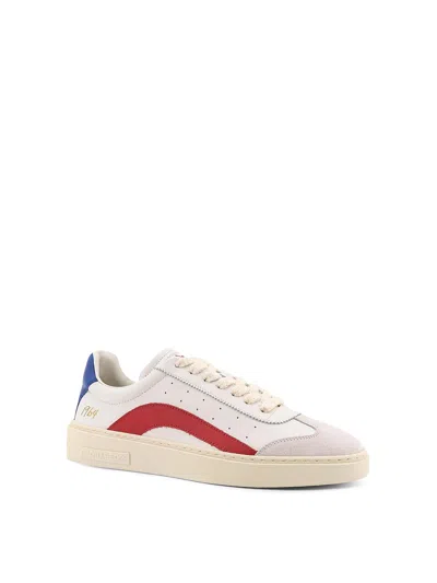 Dsquared2 Low-top Leather Sneakers Rubber Sole In Multi
