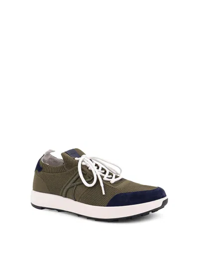 Kiton Low-top Sneakers In Mesh With Suede Profiles In Multi