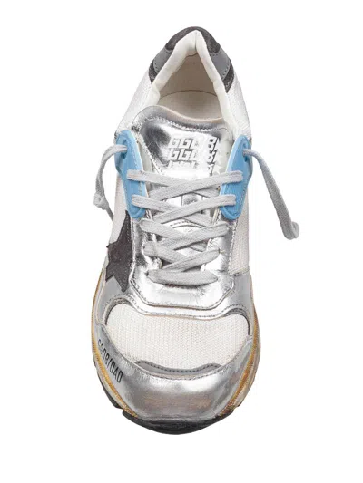 Golden Goose Dad-star Sneakers In Mesh And Laminated Leather Color Grey And Blackrunning