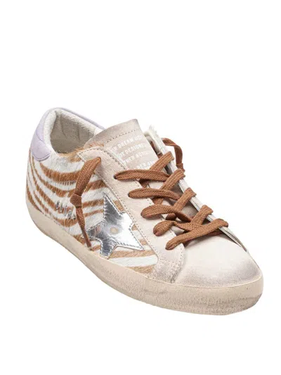 Golden Goose Super-star Sneakers In Zebra Pony Hair