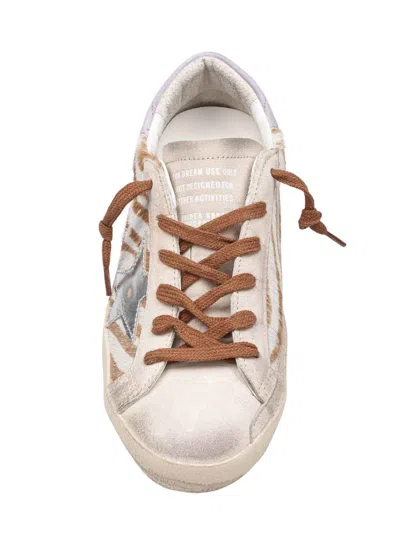 Golden Goose Super-star Sneakers In Zebra Pony Hair