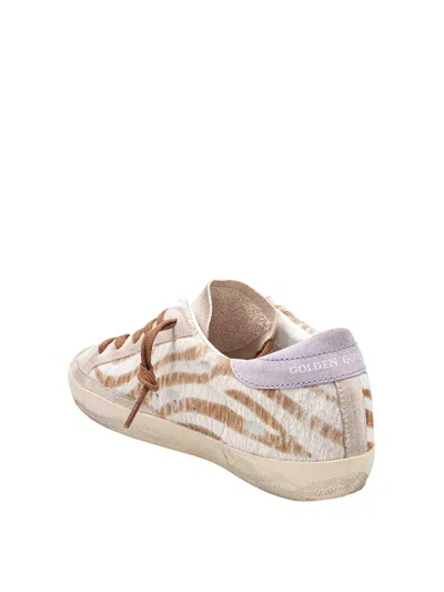 Golden Goose Super-star Sneakers In Zebra Pony Hair