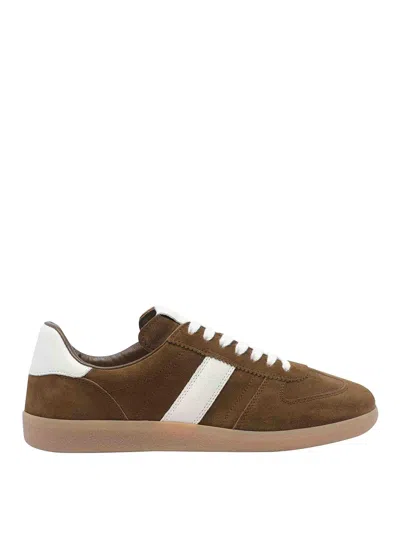 Tom Ford Suede Sneakers With Contrast Stripe And Rubber Sole