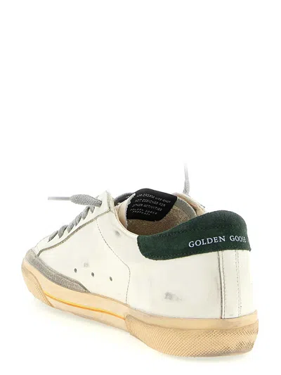 Golden Goose Super Star Leather Upper Toe And Tongue Suede Heel Sneakers Grey In White