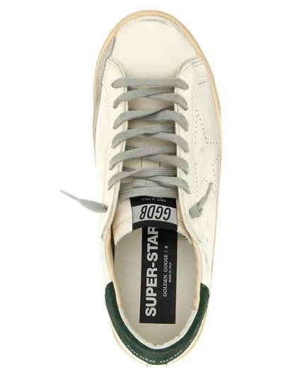 Golden Goose Super Star Leather Upper Toe And Tongue Suede Heel Sneakers Grey In White