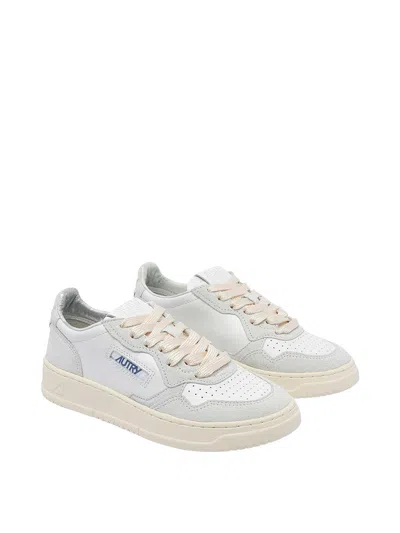 Autry White And Grey Medalist Low Sneakers
