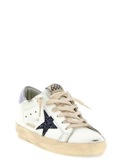 Golden Goose Super Star Leather Upper And Toe Glitter Star Laminated Heel