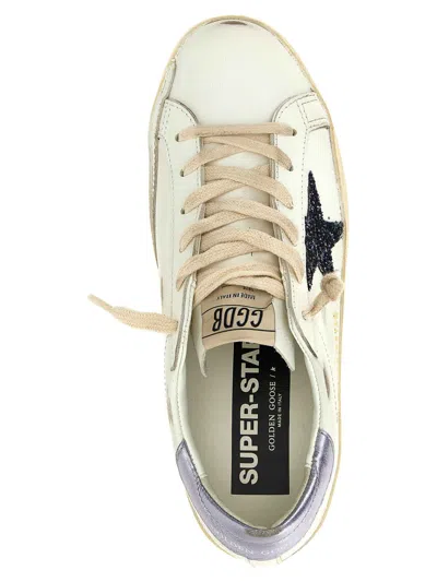 Golden Goose Super Star Leather Upper And Toe Glitter Star Laminated Heel