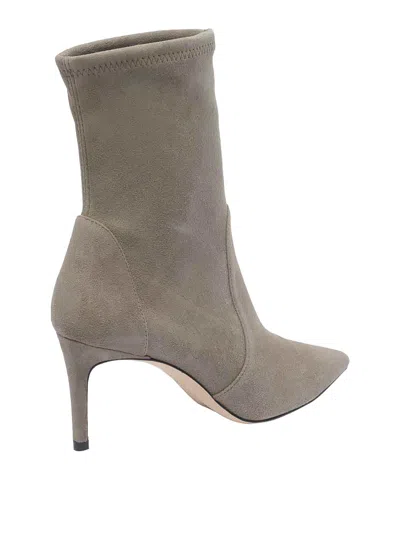 Stuart Weitzman Smokey Taupe Stuart Power Pump Booties In Gray