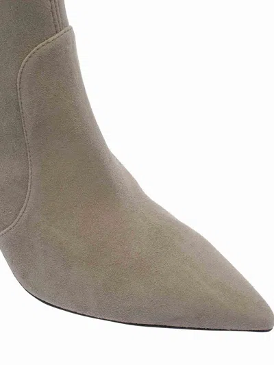 Stuart Weitzman Smokey Taupe Stuart Power Pump Booties In Gray