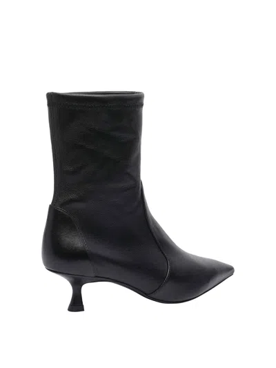 Stuart Weitzman Leather Ankle Boots Kitten Heel