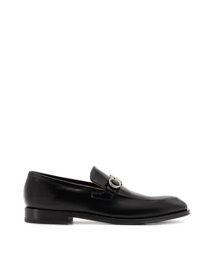 Ferragamo Leather Moccasins In Black