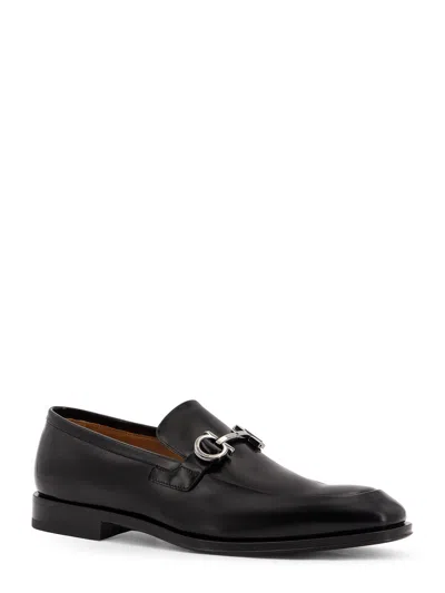 Ferragamo Leather Moccasins In Black