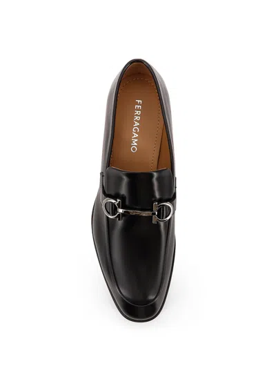 Ferragamo Leather Moccasins In Black