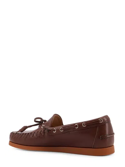 Valentino Garavani Brown Leather Palm Avenue Loafers