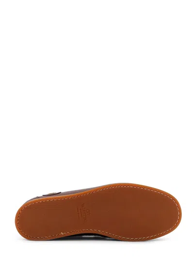 Valentino Garavani Brown Leather Palm Avenue Loafers