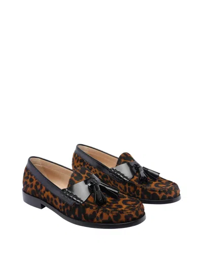 Stuart Weitzman Tassel-embellished Leopard-print Loafers