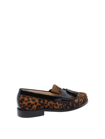 Stuart Weitzman Tassel-embellished Leopard-print Loafers