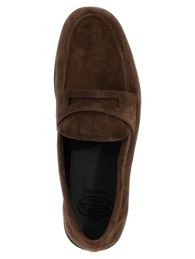 Church's Round-toe Suede Loafers With Penny Strap In Brown
