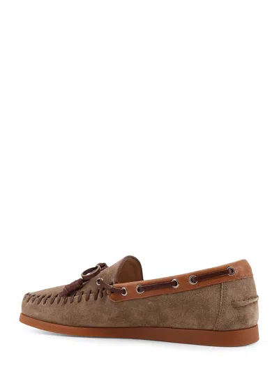 Valentino Palm Avenue Suede And Leather Loafers In Brown