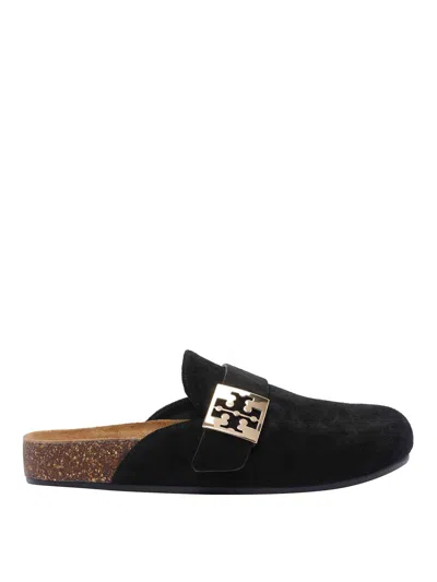 Tory Burch Mellow Suede Buckle Slide Mules