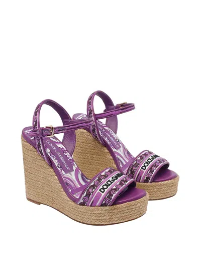 Dolce & Gabbana Maiolica Embroidery Wedges