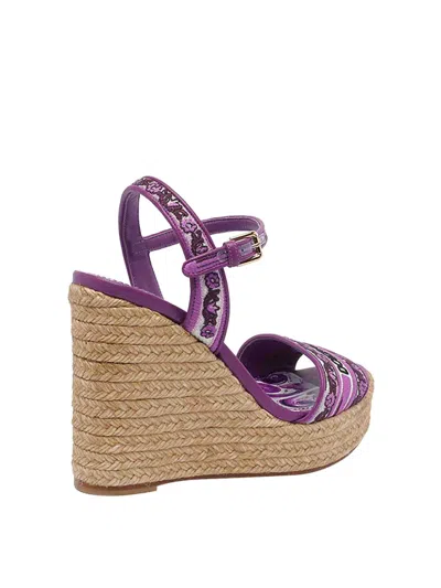 Dolce & Gabbana Maiolica Embroidery Wedges