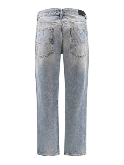 Amiri Distressed Straight Jeans With Belt Loops In Blue
