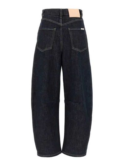 Self-portrait High-rise Barrel-leg Jeans