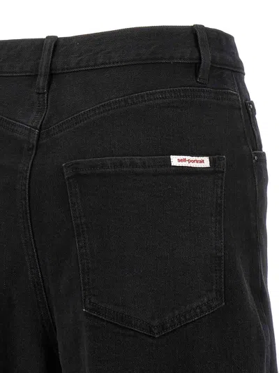 Self-portrait High-waisted Relaxed Fit Black Jeans