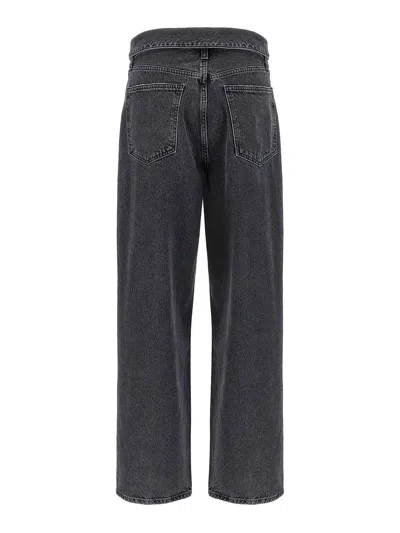 Agolde Blue Jeans With Front-fold Design And Logo Patch On The Rear