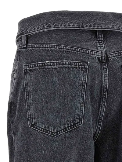 Agolde Blue Jeans With Front-fold Design And Logo Patch On The Rear