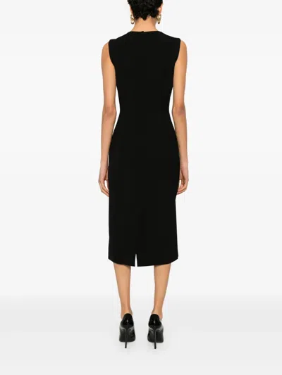 Dolce & Gabbana Sleeveless Sheath Midi Dress Clothing In Black