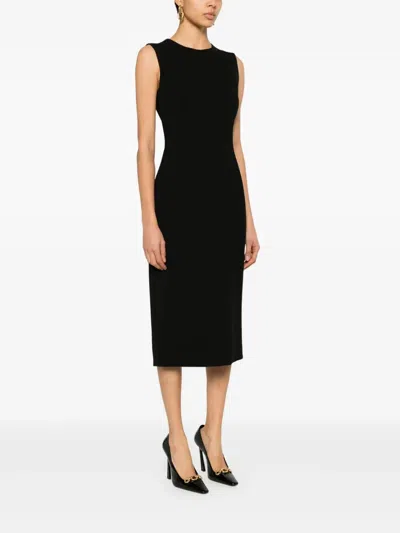 Dolce & Gabbana Sleeveless Sheath Midi Dress Clothing In Black