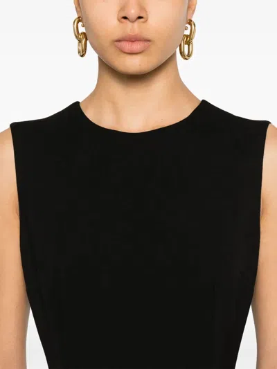 Dolce & Gabbana Sleeveless Sheath Midi Dress Clothing In Black