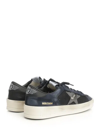 Golden Goose Stardan Suede Leather And Mesh Upper Leather Toe Tongue Heel And Star Sneakers Blue