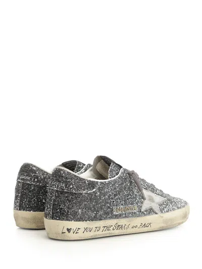 Golden Goose Super-star Classic With List Glitter Upper Toe Tongue And Heel Laminated Star Sneakers Grey