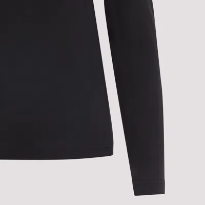 Lemaire Ribbed Crew Neck Long Sleeve Top In Black