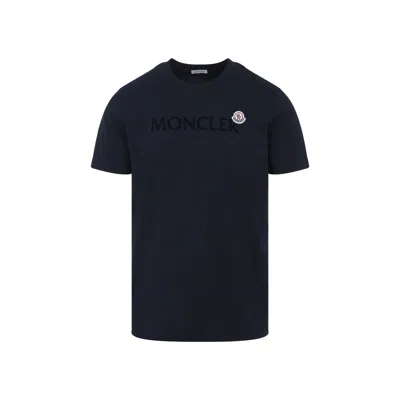 Moncler Men T-shirt With Flocked Cotton Logo