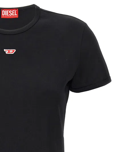 Diesel D Logo Regular Tee In Black
