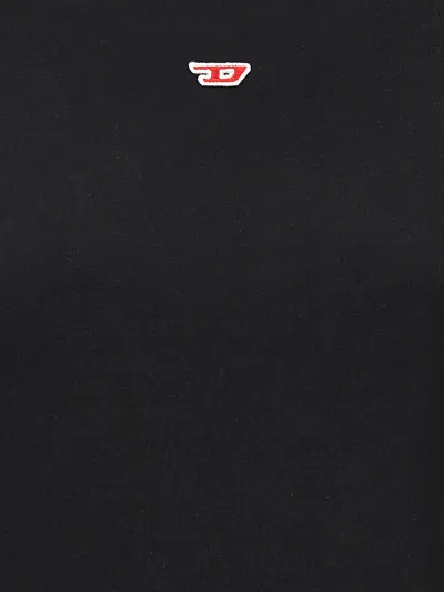 Diesel D Logo Regular Tee In Black