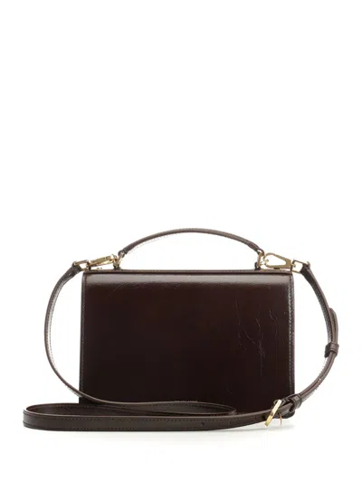 Golden Goose Venezia Leather Handbag Dark Brown Color