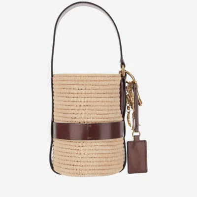 Chloé Chloè Kerala 25 Bag In Raffia And Leather
