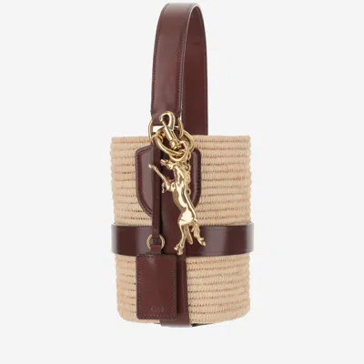 Chloé Chloè Kerala 25 Bag In Raffia And Leather