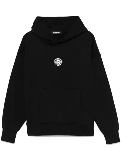 Barrow Graphic Print Hooded Sweater With Pouch Pocket In Black