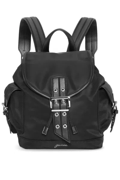 Ganni Magnetic Pockets Flap Backpack Handle